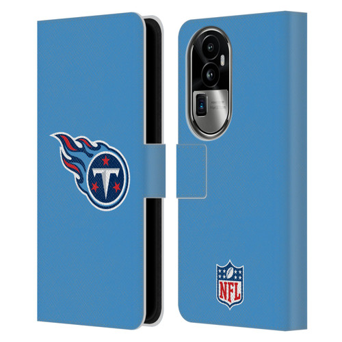 NFL Tennessee Titans Logo Plain Leather Book Wallet Case Cover For OPPO Reno10 Pro+
