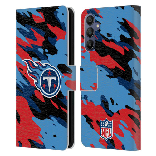 NFL Tennessee Titans Logo Camou Leather Book Wallet Case Cover For Samsung Galaxy A15