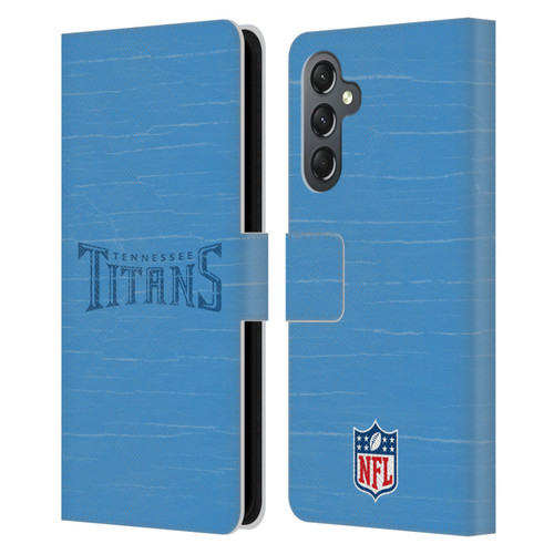 NFL Tennessee Titans Logo Distressed Look Leather Book Wallet Case Cover For Samsung Galaxy A25 5G
