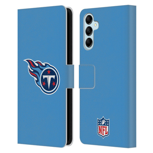 NFL Tennessee Titans Logo Plain Leather Book Wallet Case Cover For Samsung Galaxy M14 5G