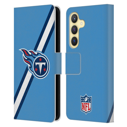 NFL Tennessee Titans Logo Stripes Leather Book Wallet Case Cover For Samsung Galaxy S24 5G