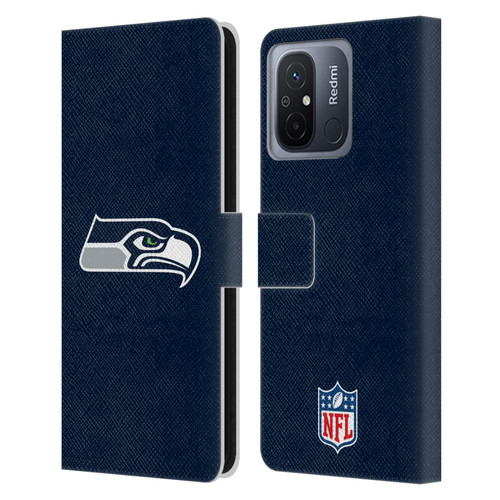 NFL Seattle Seahawks Logo Plain Leather Book Wallet Case Cover For Xiaomi Redmi 12C