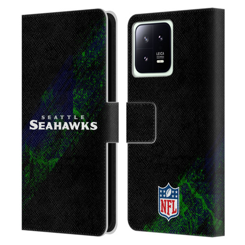 NFL Seattle Seahawks Logo Blur Leather Book Wallet Case Cover For Xiaomi 13 5G