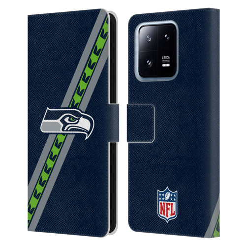 NFL Seattle Seahawks Logo Stripes Leather Book Wallet Case Cover For Xiaomi 13 Pro 5G
