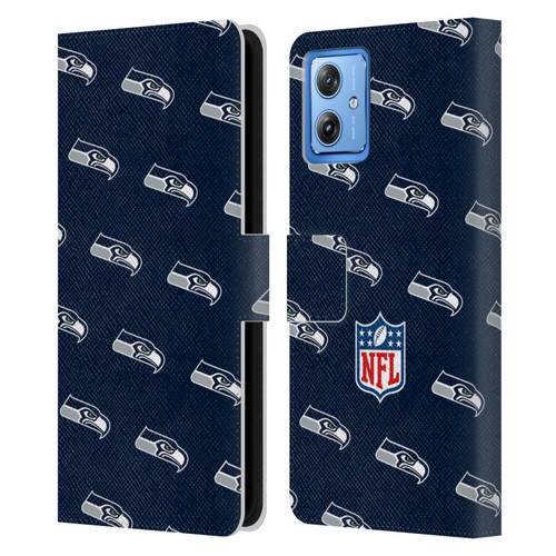 NFL Seattle Seahawks Artwork Patterns Leather Book Wallet Case Cover For Motorola Moto G54 5G