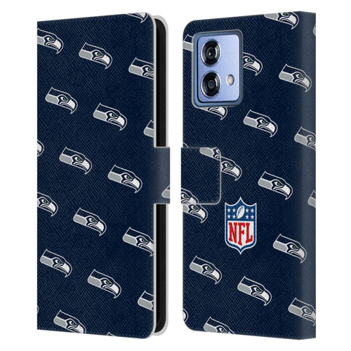 NFL Seattle Seahawks Artwork Patterns Leather Book Wallet Case Cover For Motorola Moto G84 5G