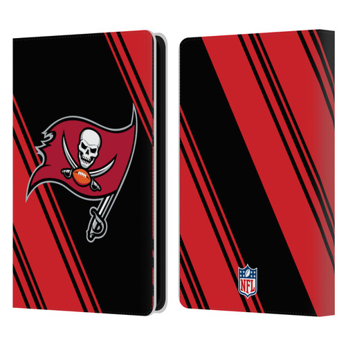 NFL Tampa Bay Buccaneers Artwork Stripes Leather Book Wallet Case Cover For Amazon Kindle Paperwhite 5 (2021)