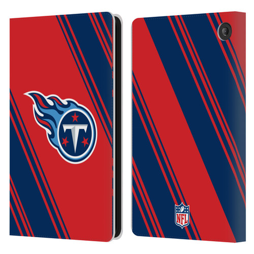 NFL Tennessee Titans Artwork Stripes Leather Book Wallet Case Cover For Amazon Fire 7 2022
