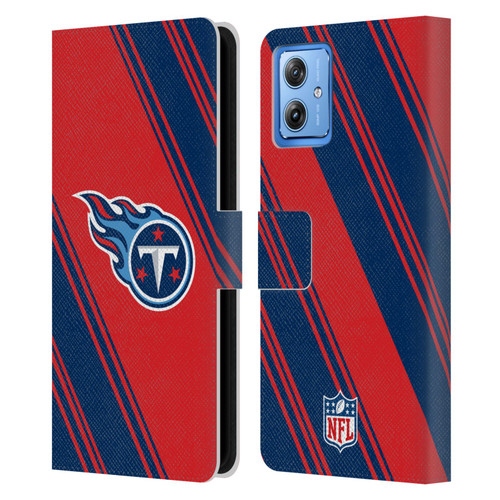 NFL Tennessee Titans Artwork Stripes Leather Book Wallet Case Cover For Motorola Moto G54 5G