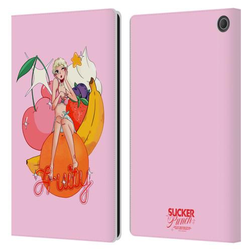 Chloe Moriondo Graphics Fruity Leather Book Wallet Case Cover For Amazon Fire Max 11 2023