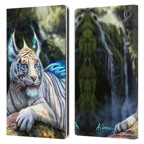 Anthony Christou Art Water Tiger Leather Book Wallet Case Cover For Amazon Fire Max 11 2023