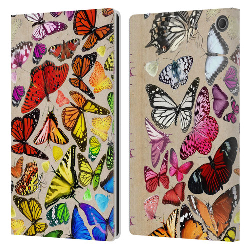 Anthony Christou Art Rainbow Butterflies Leather Book Wallet Case Cover For Amazon Fire Max 11 2023