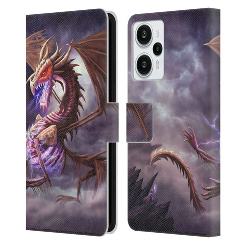 Anthony Christou Fantasy Art Bone Dragon Leather Book Wallet Case Cover For Xiaomi Redmi Note 12T