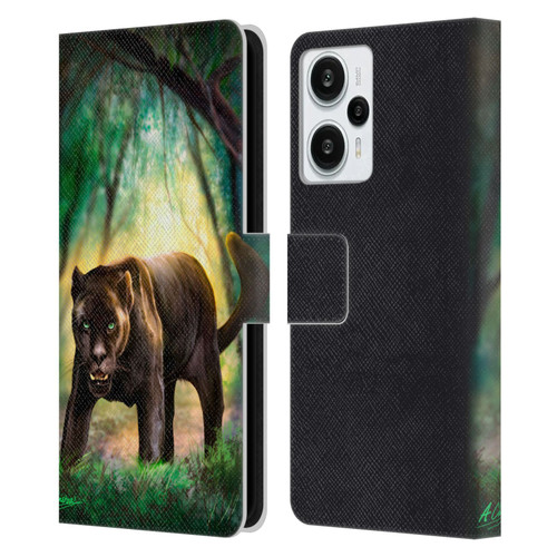 Anthony Christou Fantasy Art Black Panther Leather Book Wallet Case Cover For Xiaomi Redmi Note 12T