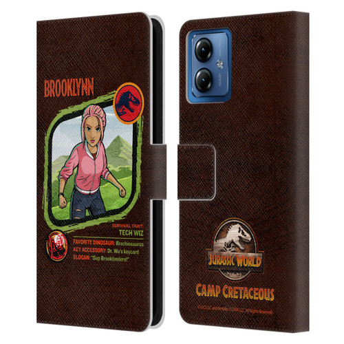 Jurassic World: Camp Cretaceous Character Art Brooklynn Leather Book Wallet Case Cover For Motorola Moto G14