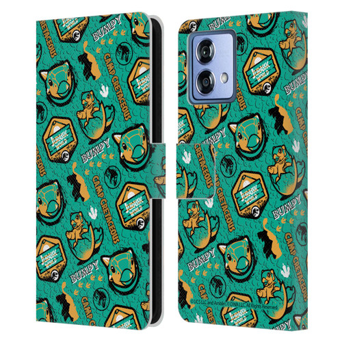 Jurassic World: Camp Cretaceous Character Art Pattern Bumpy Leather Book Wallet Case Cover For Motorola Moto G84 5G