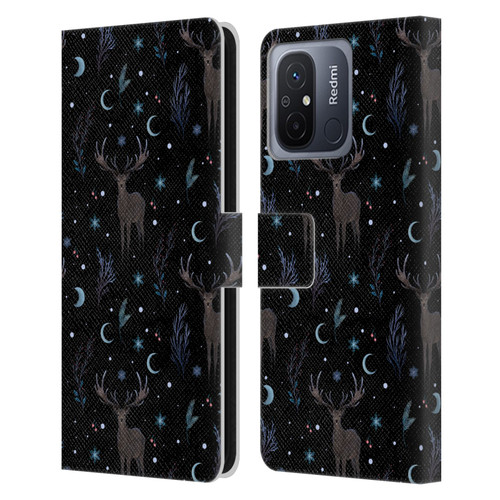 Episodic Drawing Art Winter Deer Pattern Leather Book Wallet Case Cover For Xiaomi Redmi 12C