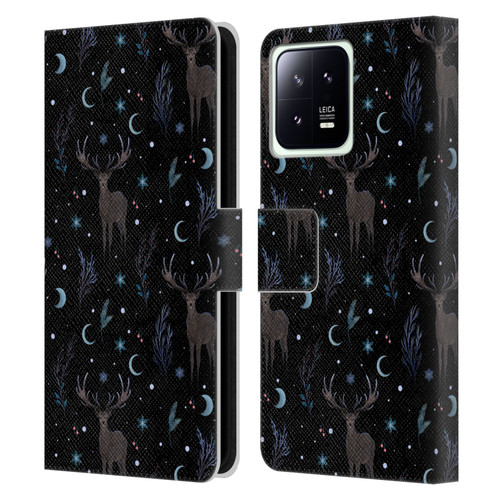 Episodic Drawing Art Winter Deer Pattern Leather Book Wallet Case Cover For Xiaomi 13 5G