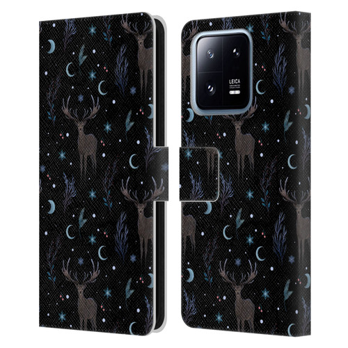 Episodic Drawing Art Winter Deer Pattern Leather Book Wallet Case Cover For Xiaomi 13 Pro 5G