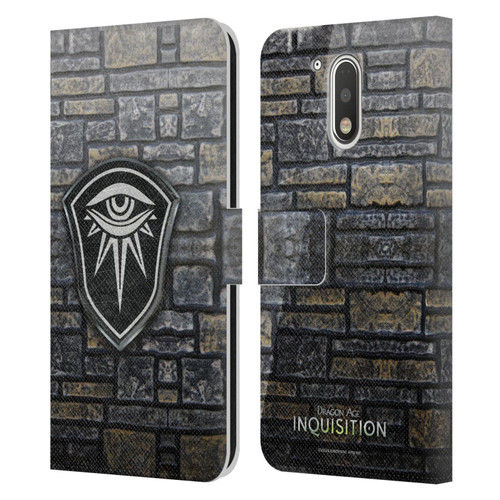 EA Bioware Dragon Age Inquisition Graphics Distressed Crest Leather Book Wallet Case Cover For Motorola Moto G41