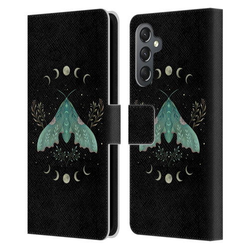 Episodic Drawing Illustration Animals Moon & Moth Leather Book Wallet Case Cover For Samsung Galaxy A25 5G