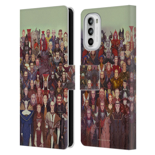 EA Bioware Dragon Age Inquisition Graphics Cast Of Thousands Leather Book Wallet Case Cover For Motorola Moto G52