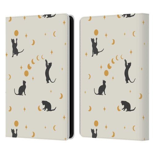 Episodic Drawing Pattern Cat And Moon Leather Book Wallet Case Cover For Amazon Kindle Paperwhite 5 (2021)
