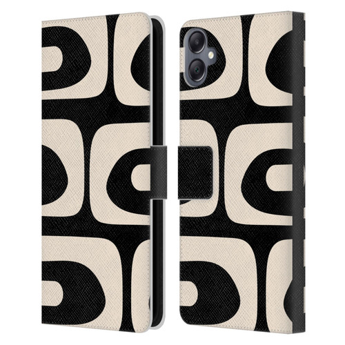 Kierkegaard Design Studio Retro Abstract Patterns Modern Piquet Black Cream Leather Book Wallet Case Cover For Samsung Galaxy A05