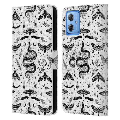 Episodic Drawing Pattern Flash Tattoo Leather Book Wallet Case Cover For Motorola Moto G54 5G