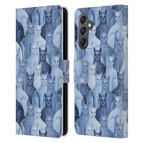 Episodic Drawing Pattern Cats Leather Book Wallet Case Cover For Samsung Galaxy A25 5G