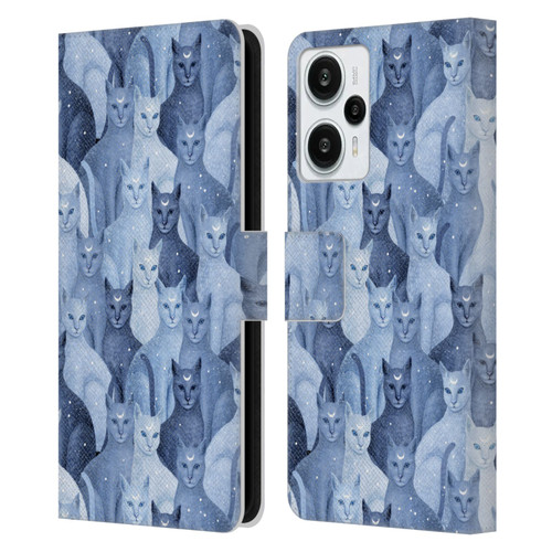 Episodic Drawing Pattern Cats Leather Book Wallet Case Cover For Xiaomi Redmi Note 12T