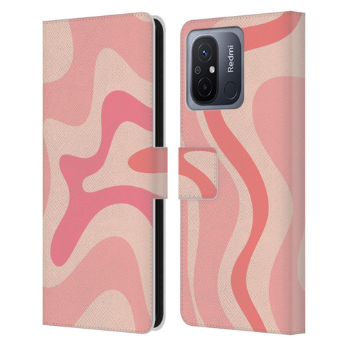 Kierkegaard Design Studio Retro Abstract Patterns Soft Pink Liquid Swirl Leather Book Wallet Case Cover For Xiaomi Redmi 12C