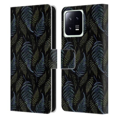 Episodic Drawing Pattern Leaves Leather Book Wallet Case Cover For Xiaomi 13 5G