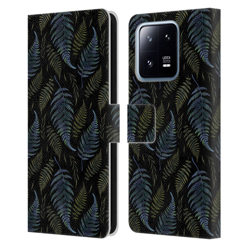 Episodic Drawing Pattern Leaves Leather Book Wallet Case Cover For Xiaomi 13 Pro 5G