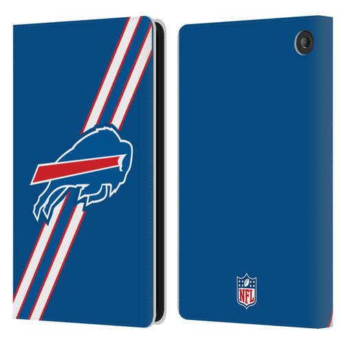 NFL Buffalo Bills Logo Stripes Leather Book Wallet Case Cover For Amazon Fire 7 2022