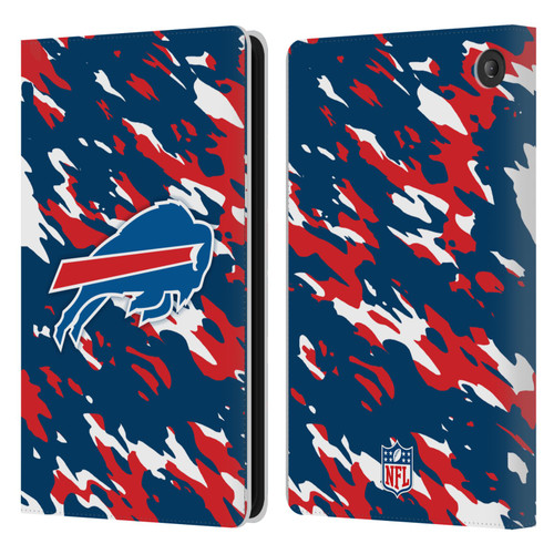 NFL Buffalo Bills Logo Camou Leather Book Wallet Case Cover For Amazon Fire 7 2022