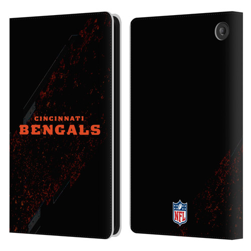 NFL Cincinnati Bengals Logo Blur Leather Book Wallet Case Cover For Amazon Fire 7 2022