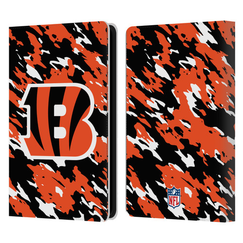 NFL Cincinnati Bengals Logo Camou Leather Book Wallet Case Cover For Amazon Kindle Paperwhite 5 (2021)