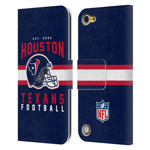 NFL Houston Texans Graphics Helmet Typography Leather Book Wallet Case Cover For Apple iPod Touch 5G 5th Gen