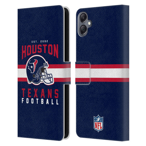 NFL Houston Texans Graphics Helmet Typography Leather Book Wallet Case Cover For Samsung Galaxy A05