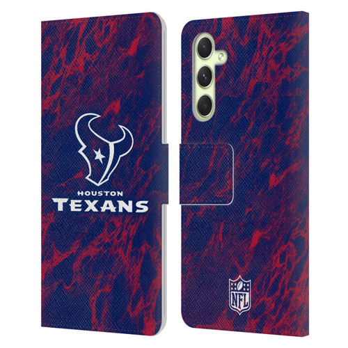NFL Houston Texans Graphics Coloured Marble Leather Book Wallet Case Cover For Samsung Galaxy A54 5G