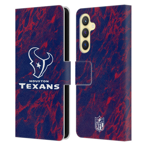 NFL Houston Texans Graphics Coloured Marble Leather Book Wallet Case Cover For Samsung Galaxy S23 FE 5G