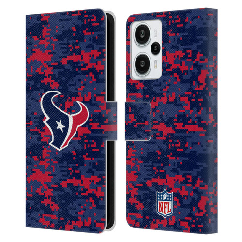 NFL Houston Texans Graphics Digital Camouflage Leather Book Wallet Case Cover For Xiaomi Redmi Note 12T