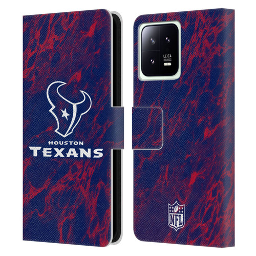 NFL Houston Texans Graphics Coloured Marble Leather Book Wallet Case Cover For Xiaomi 13 5G