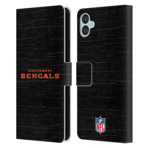 NFL Cincinnati Bengals Logo Distressed Look Leather Book Wallet Case Cover For Samsung Galaxy M04 5G / A04e
