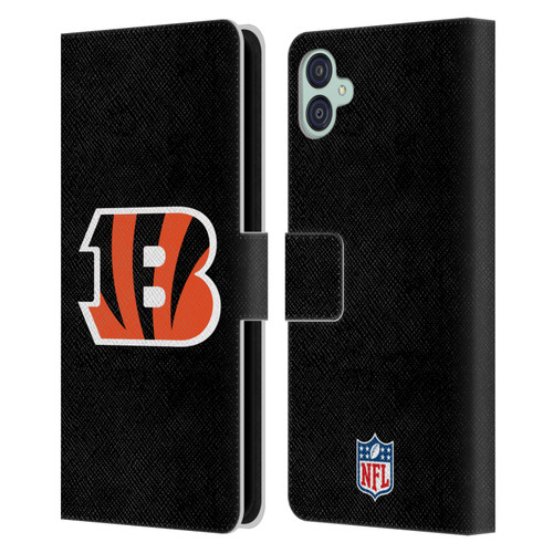 NFL Cincinnati Bengals Logo Plain Leather Book Wallet Case Cover For Samsung Galaxy M04 5G / A04e