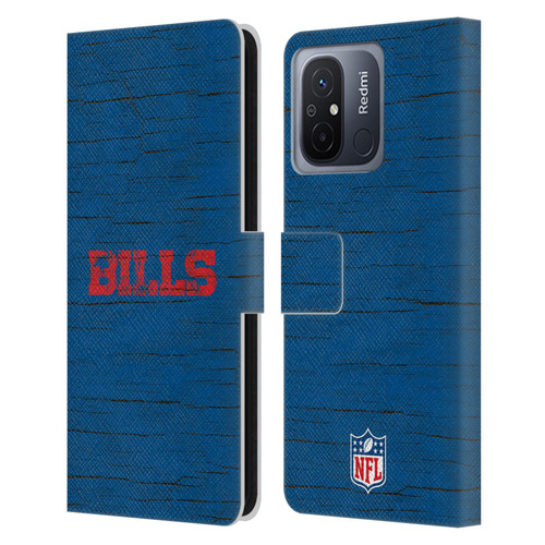 NFL Buffalo Bills Logo Distressed Look Leather Book Wallet Case Cover For Xiaomi Redmi 12C