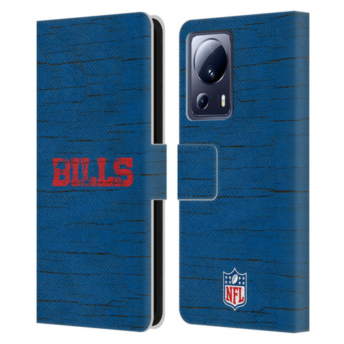 NFL Buffalo Bills Logo Distressed Look Leather Book Wallet Case Cover For Xiaomi 13 Lite 5G