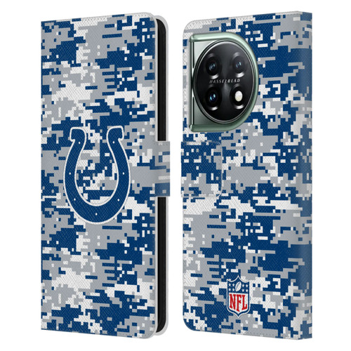 NFL Indianapolis Colts Graphics Digital Camouflage Leather Book Wallet Case Cover For OnePlus 11 5G