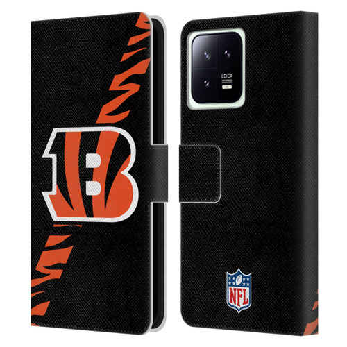 NFL Cincinnati Bengals Logo Stripes Leather Book Wallet Case Cover For Xiaomi 13 5G
